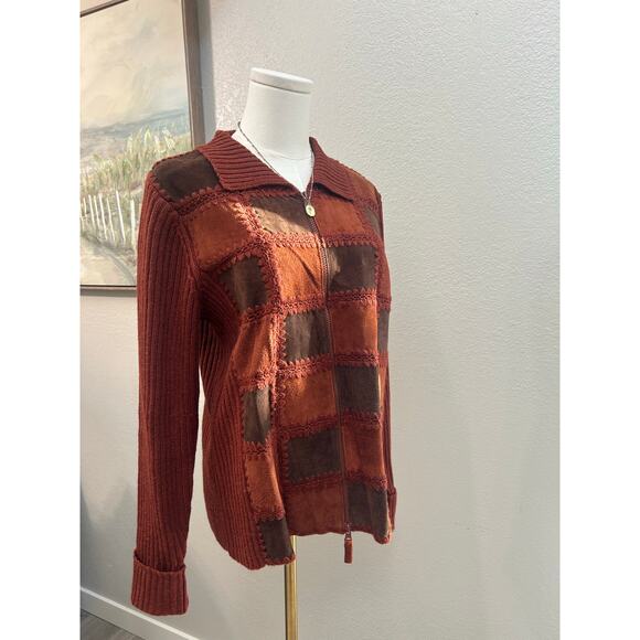 Y2K Designers Studio Originals Patchwork Leather & Knit Jacket – Size S - Picture 3 of 8